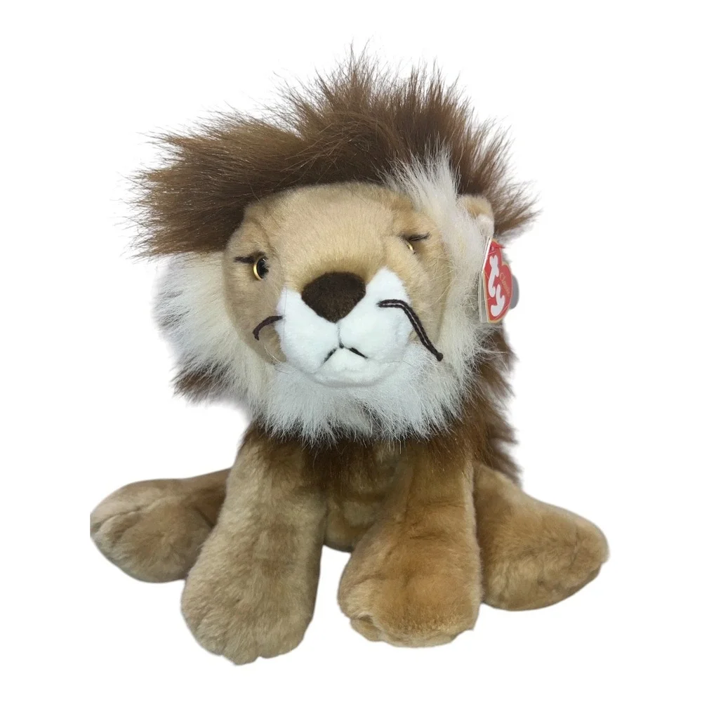 Ty Classic‎ Regent Lion Plush Stuffed Animal Toy Brown Mane Heart Tag